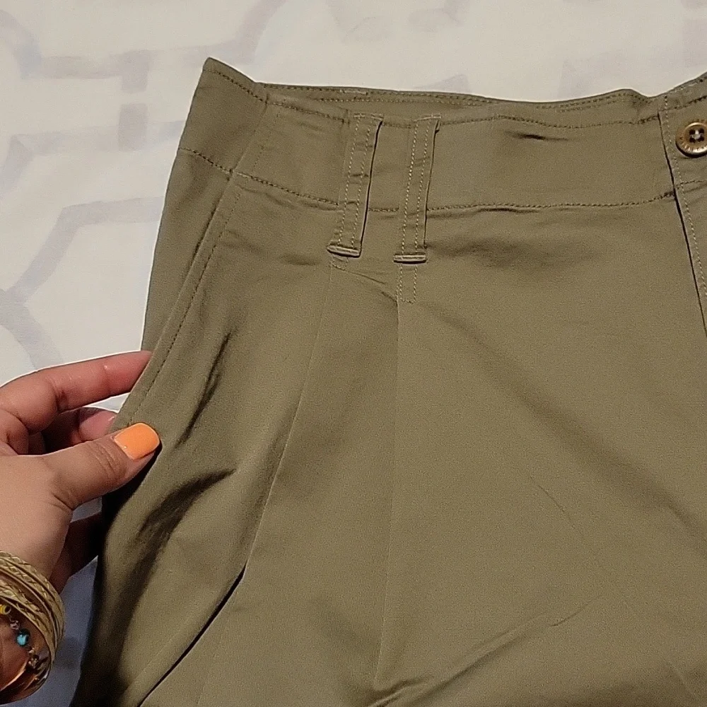 Lauren Ralph Lauren Micro-Sanded Twill Cargo Pant Green High Rise Straight New - Picture 6 of 16